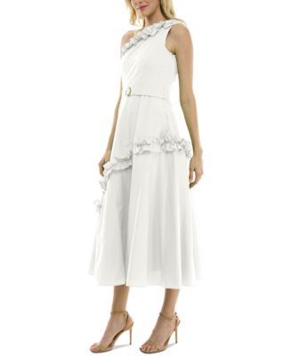 Women's Ruffled A-Line One-Shoulder Dress