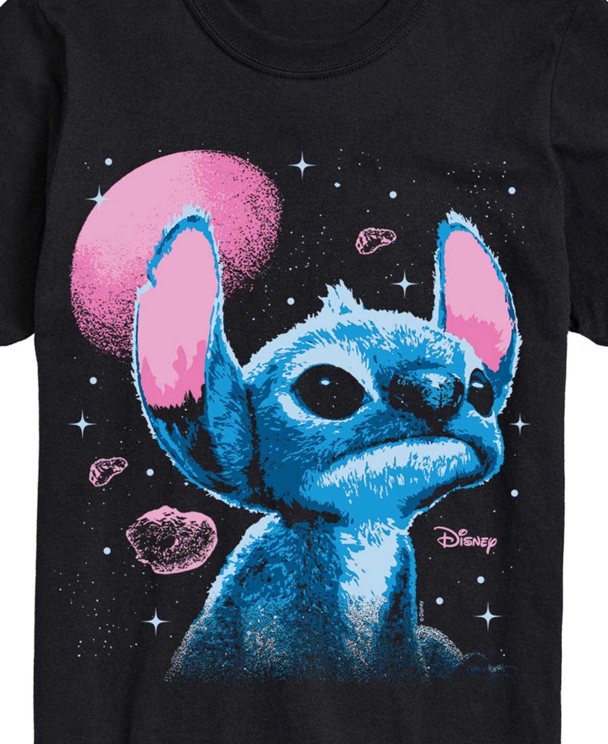Airwaves Men's Lilo And Stitch Live Action Stitch Space Short Sleeve T-shirt In Black