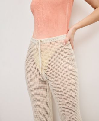 Women's Crochet Pants Swim Cover-Up, Regular And Plus Size