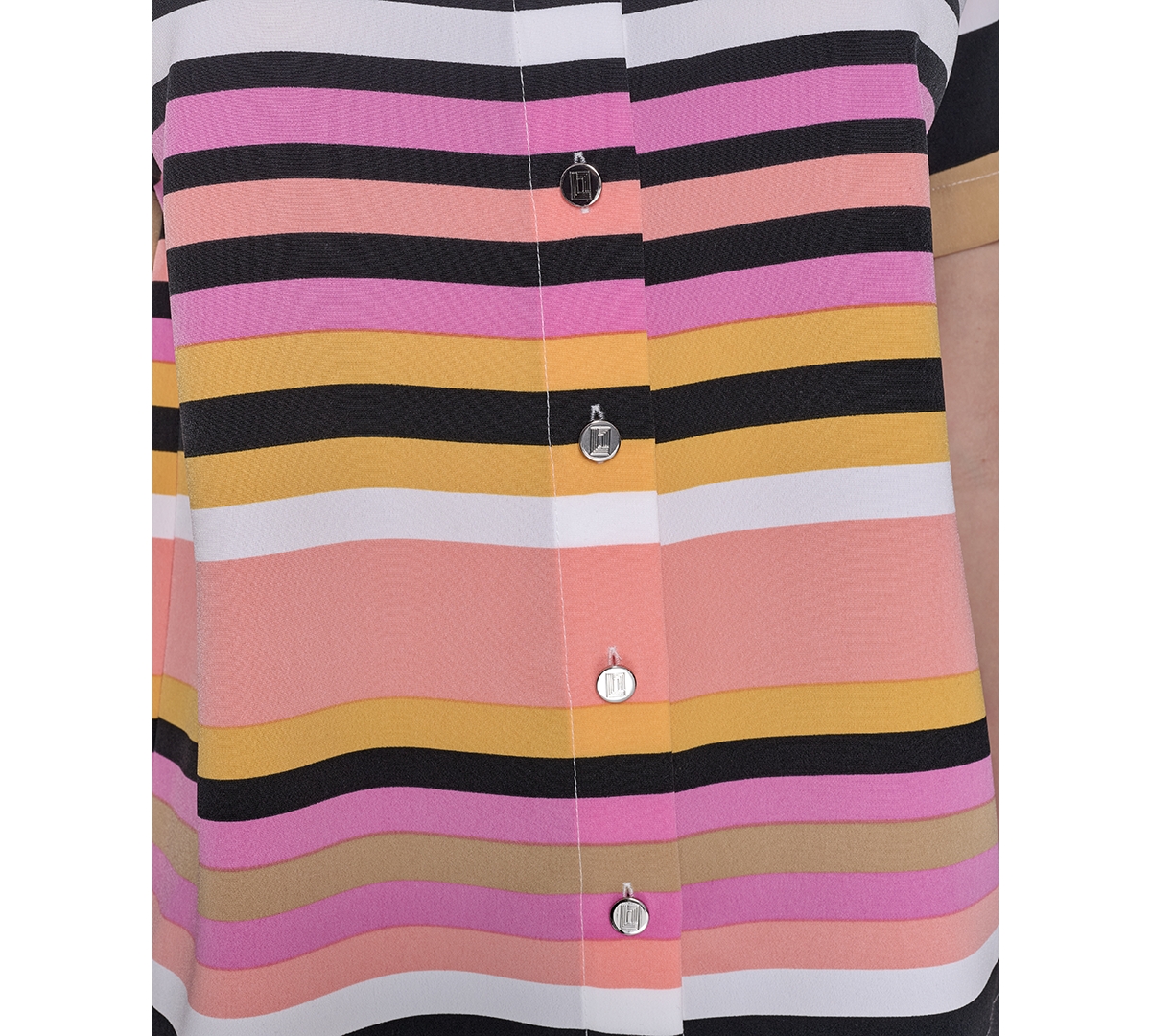 Karl Lagerfeld Women's Conversational Striped Camp Shirt