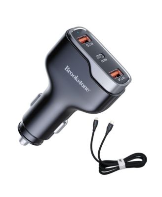 Tripple Port PD 50 Watt Rapid Car Charger and 4FT Lightning Cable Charging Kit