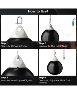 110 Pound Heavy Punching Water Aqua Bag with Adjustable Metal Chain