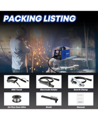 160A MIG Welder, 4-in-1 Flux Core/Solid Wire/Lift TIG/Stick Welder, 110V Gas/Gasless Welder Machine for Home, Car, Yard, Workshop, Farm