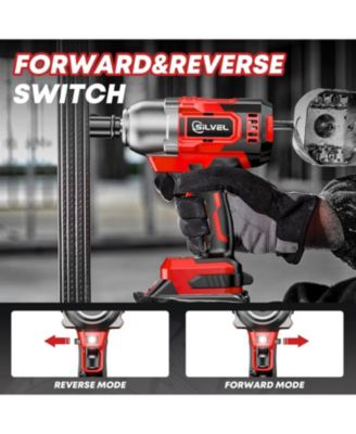 Cordless Impact Wrench, MAX 500N.M Brushless Impact Gun 1/2 inch, 4.0Ah Battery, 6 Sockets, 3200RPM Impact Driver wih Fast Charger