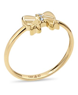 Bow Ring in 14K Gold, Size 8, approx. 1.7 grams.