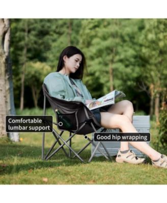Foldable Camping Chair Can bear 110 kg Fishing Chair Portable folding chair With armrest and two pockets