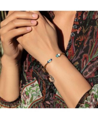 Positive Light Enamel Hamsa Evil Eye Cuff