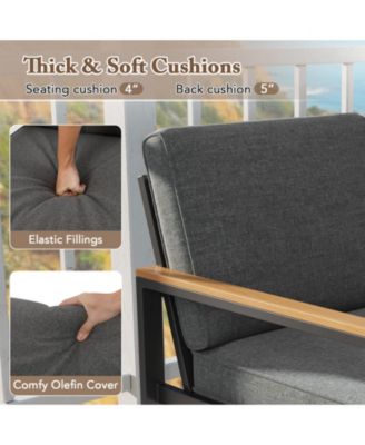 Patio Aluminum Sofa Modern Armchairs Set of 2 for Balcony