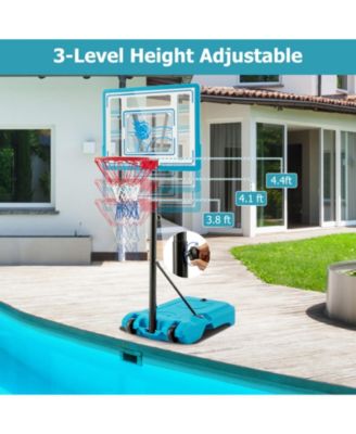 Height Adjustable Pool Basketball Hoop for Kids Teens and Adults