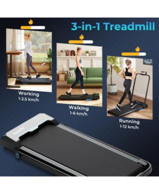 3 in 1 Folding Treadmill with Remote Control and LED Display