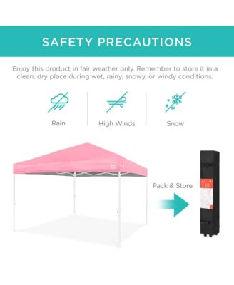 10x10ft Easy Setup Pop Up Canopy w/ 1-Button Setup, Wheeled Case, 4 Weight Bags