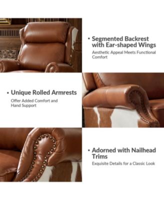 Terecita Traditional Richard Cowhide Genuine Leather Manual Recline
