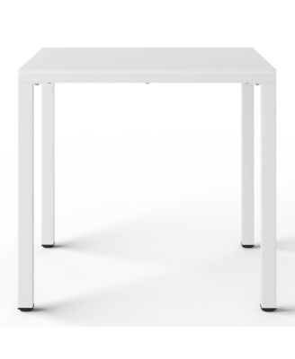 5-Piece Outdoor Metal Frame Dining Table Patio Set with Stackable Patio Dining Chairs