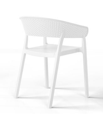 5-Piece Outdoor Metal Frame Square Dining Table Patio Set with Stackable Patio Dining Chairs