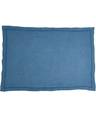 Stonewashed Overlock Linen Edge Placemats, 14" x 20"