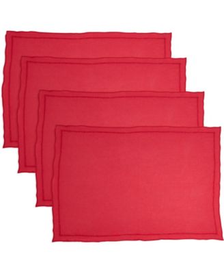 Stonewashed Overlock Linen Edge Placemats, 14" x 20"