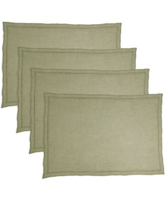 Stonewashed Overlock Linen Edge Placemats, 14" x 20"