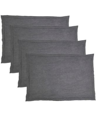 Stonewashed Overlock Linen Edge Placemats, 14" x 20"