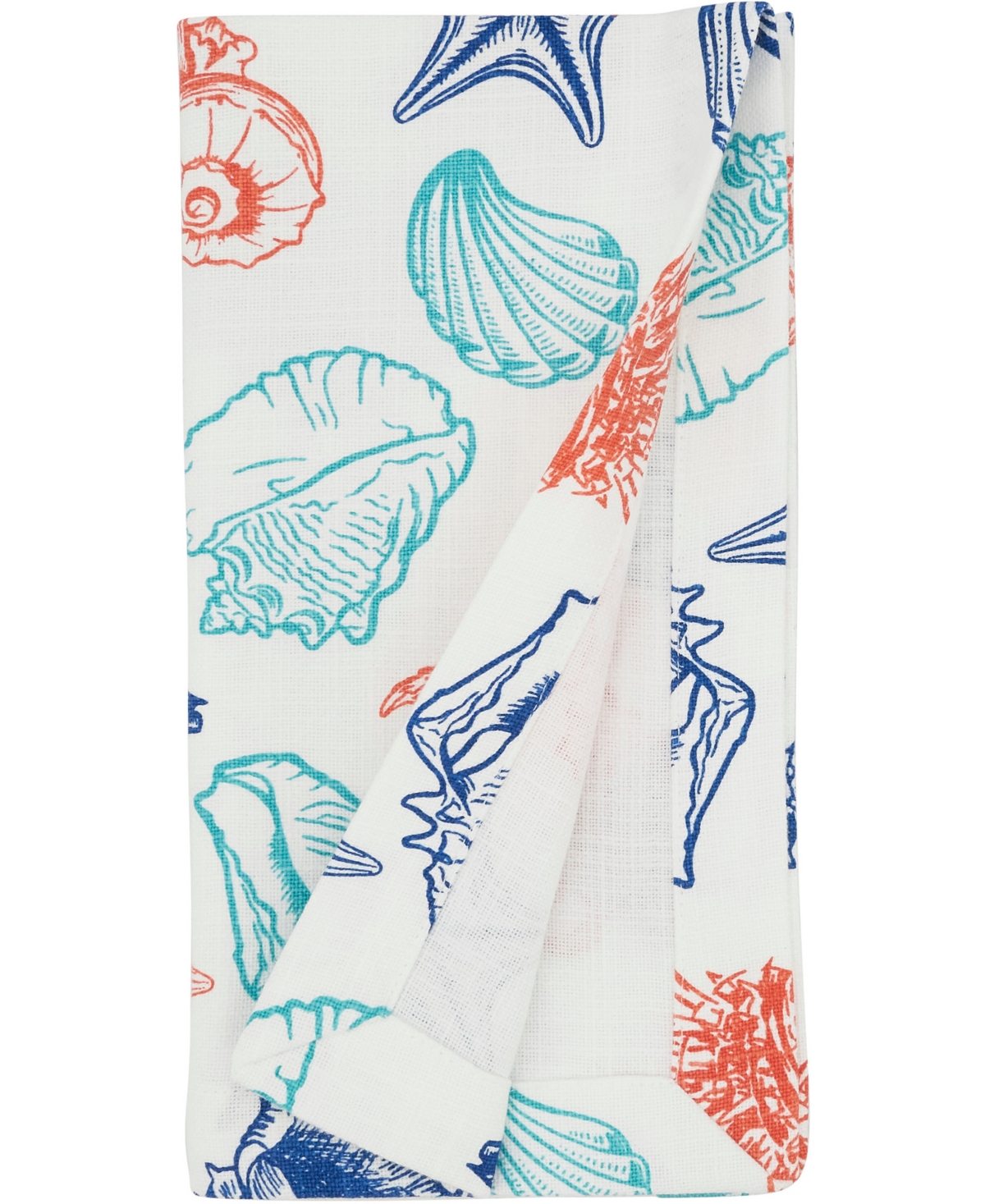 Saro Lifestyle Ocean Breeze Sea Shells Cotton Napkins, 20" X 20" In Multi