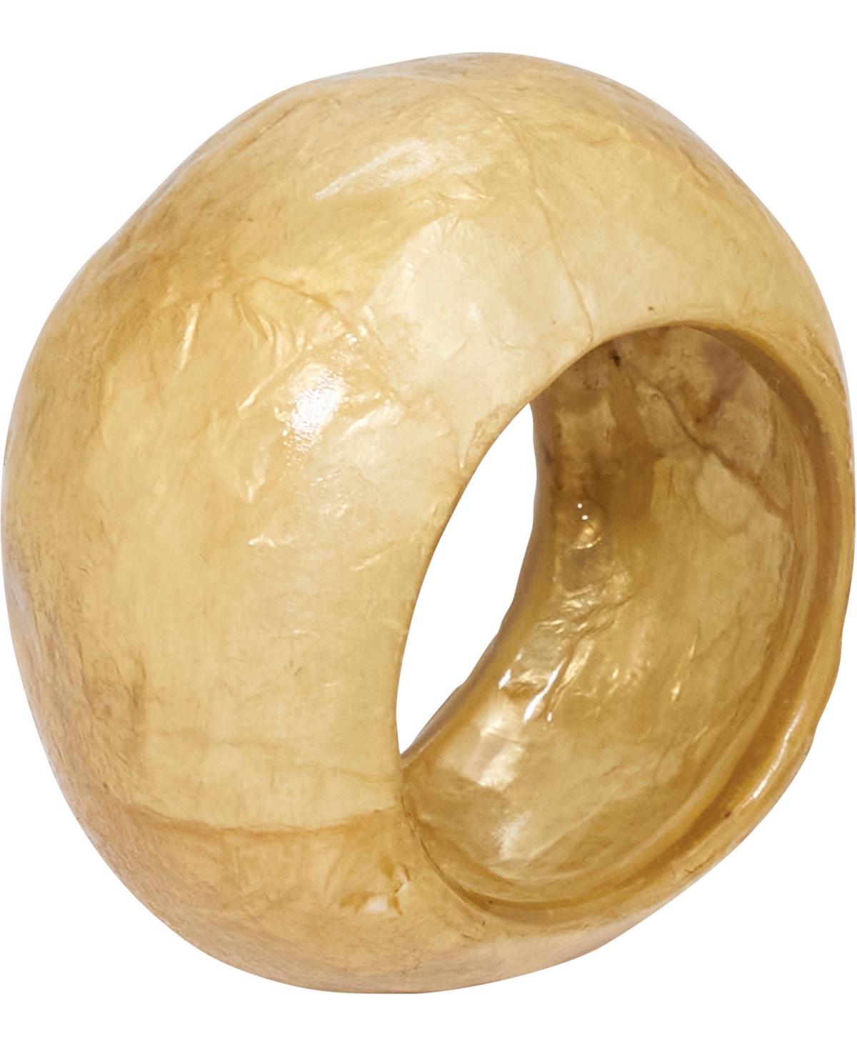 Saro Lifestyle Textured Capiz Napkin Rings, Set Of 4 In Gold