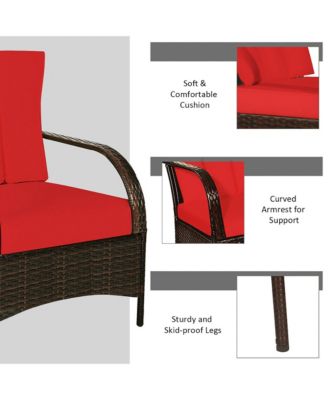 3 PCS Patio Rattan Furniture Set Coffee Table & 2 Rattan Chair