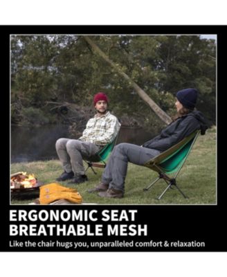 Ultralight Camping Chair, Portable Backpacking Chair with Storage Bag & Anti-Sinking Feet, Compact Collapsible Camp Chair