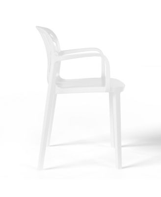 5-Piece Outdoor Square Patio Dining Table Set with Stackable Patio Dining Chairs