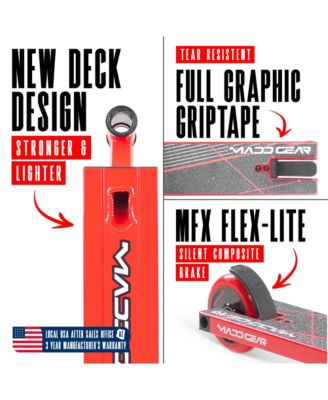 Pro Stunt Scooter for Kids Ages 5 - 12 – Lightweight Durable Trick Scooter for Skatepark and Street – MG1 - Red