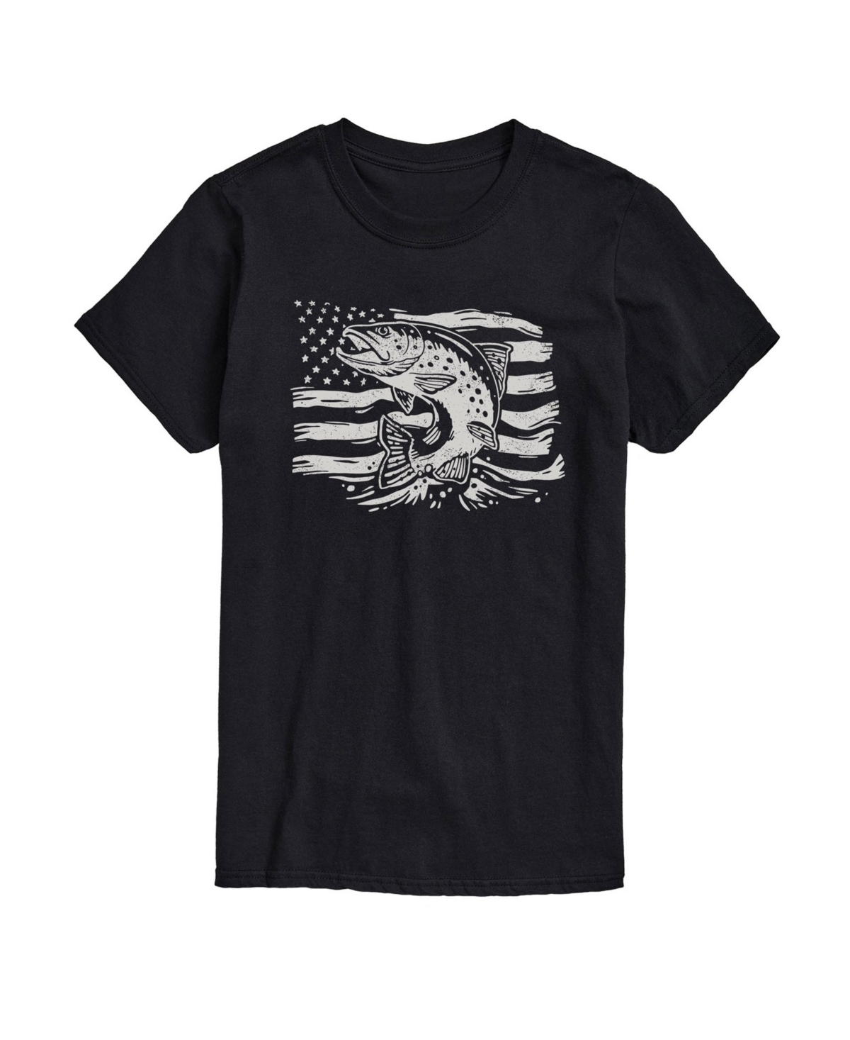 Airwaves Men's American Flag Bass Short Sleeve T-shirt In Black