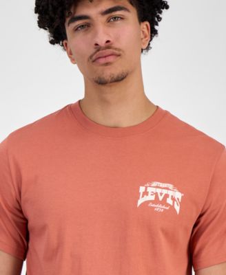 Men's Relaxed Fit Box Tab Short Sleeve Logo Graphic Crewneck T-Shirt