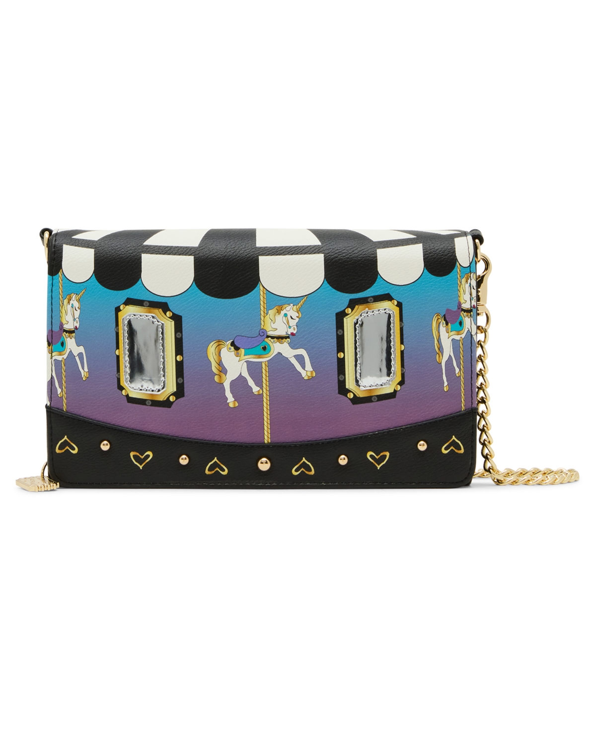 Shop Betsey Johnson Spin Me Unicorn Chain Crossbody Bag In Multi