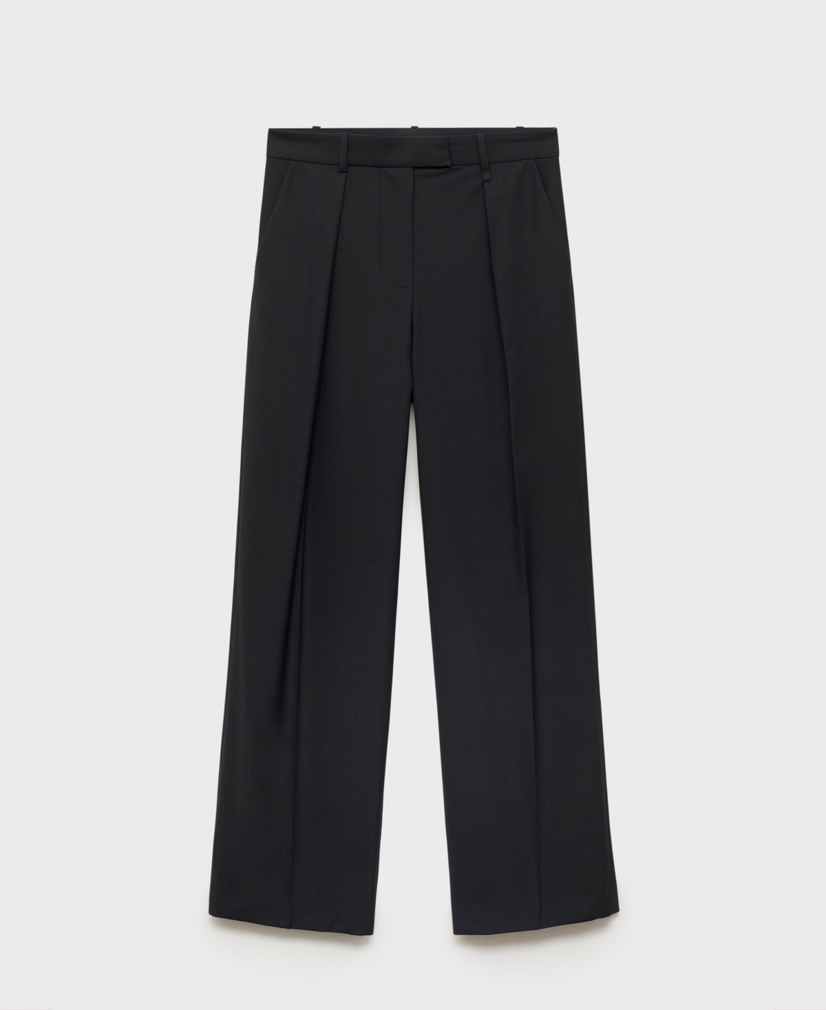 Shop Mango Women's Straight-fit Pleated Pants In Charcoal