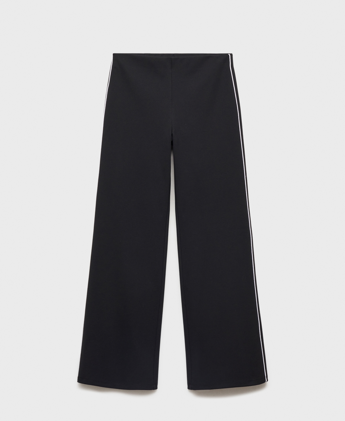 Shop Mango Women's Contrasting Stripes Knitted Pants In Black