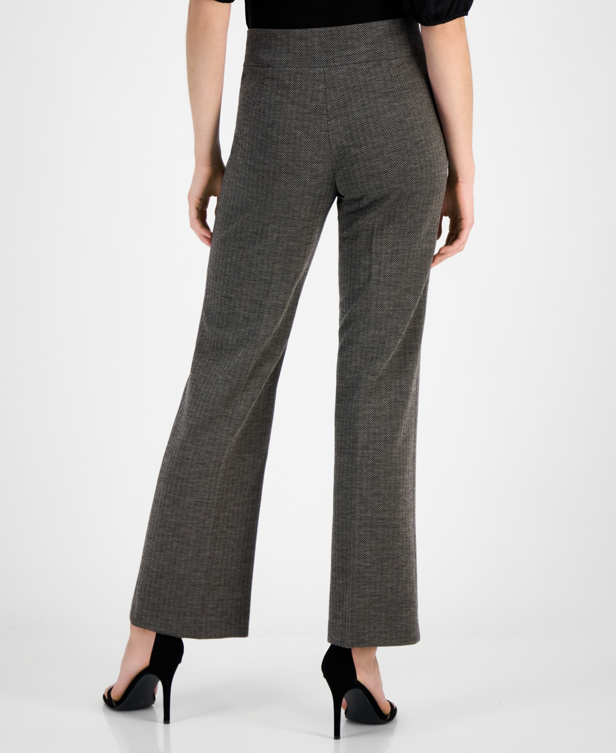 Anne Klein Women's Mid-rise Pull-on Wide-leg Pants In Multi