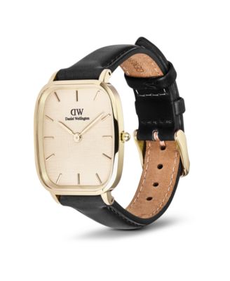 Men's Analog Black Genuine Leather Watch, 32mm