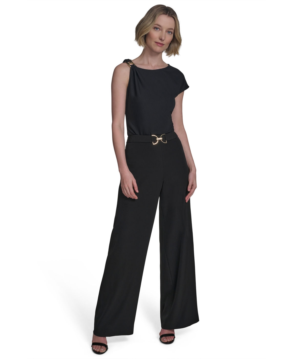 Shop Halston Women's Horsebit Buckle Straight-leg Pants