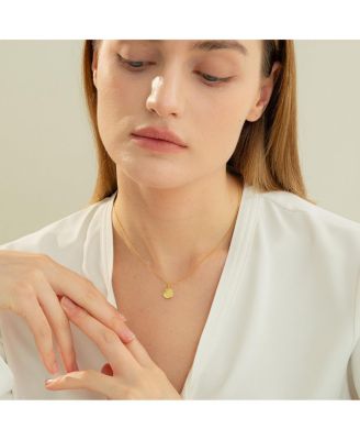 Sterling Silver 18k Gold Plated Madeleine Disc Necklace, Elegant