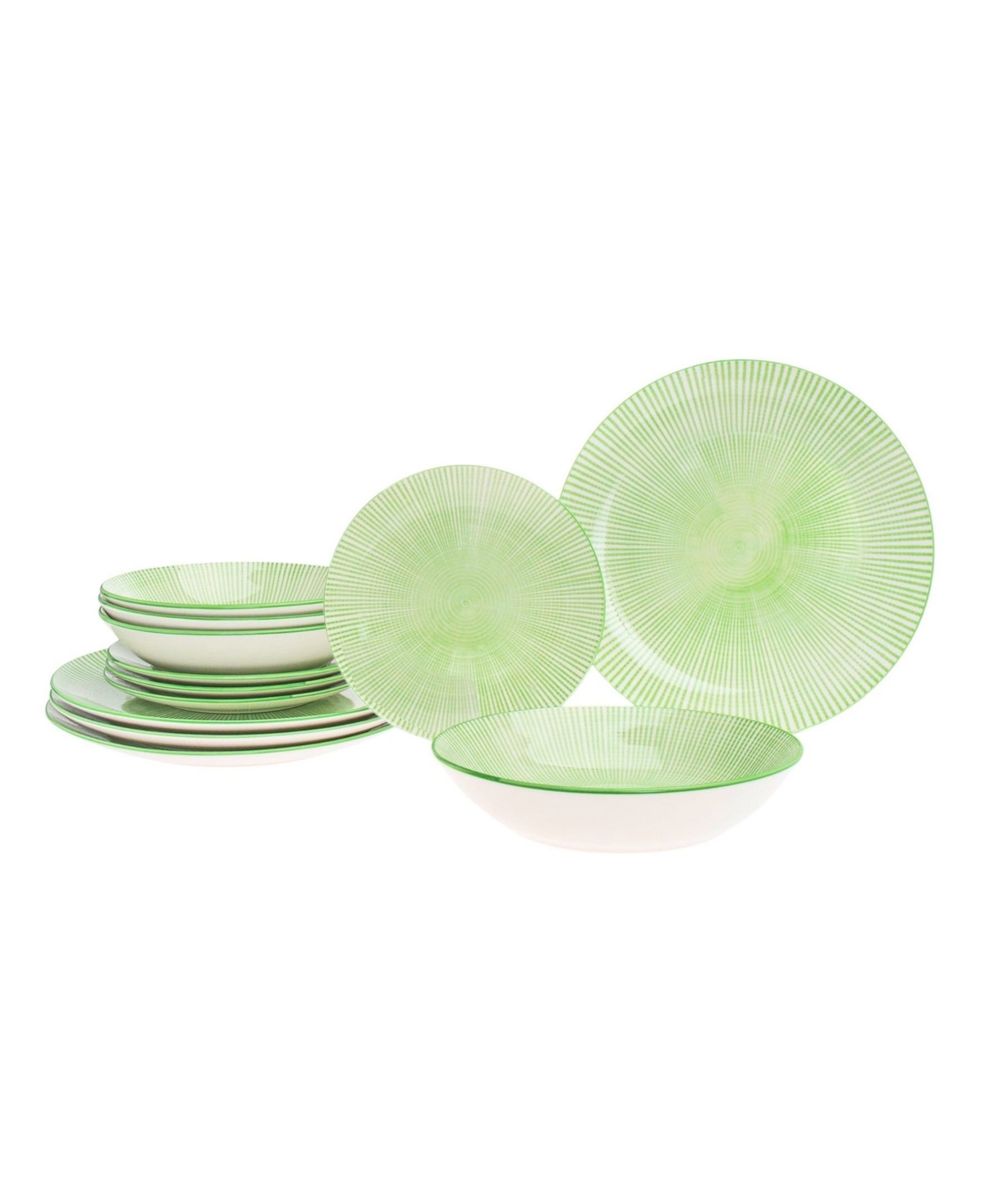 Light Green 12 Pc. Dinnerware Set, Service for 4 - Green