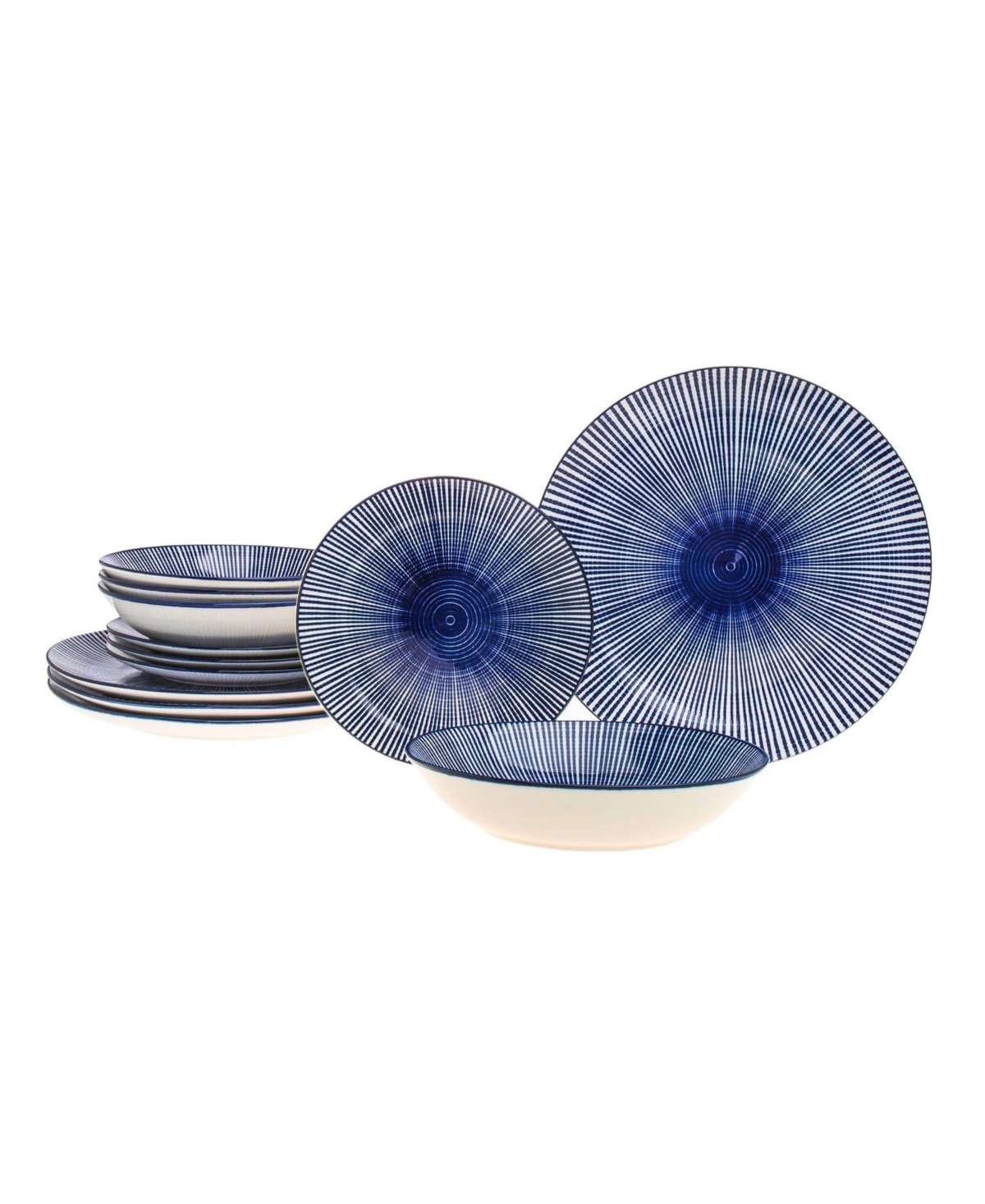 Blue 12 Pc. Dinnerware Set, Service for 4 - Blue
