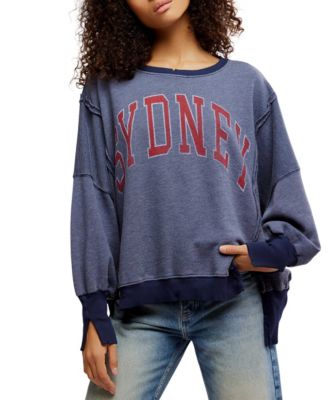 Free People - Women's Graphic Camden High-Low Sweatshirt