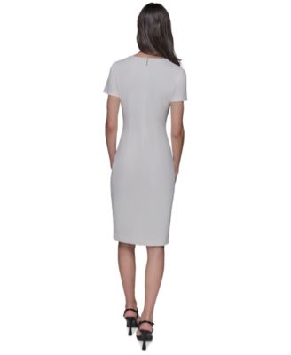 Women's Soutache Short-Sleeve Sheath Dress