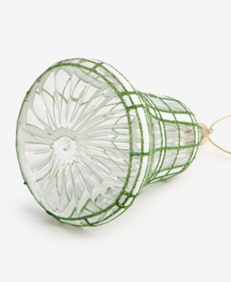 Enchanted Emerald Glittered Glass Bell Ornament, Macy's Exclusive