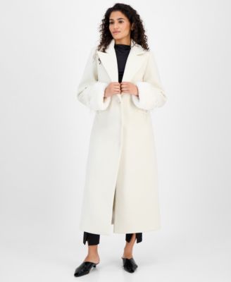 Women's Notched-Collar Single-Breasted Maxi Coat