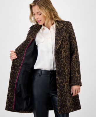 Women's Single-Breasted Animal-Print Coat