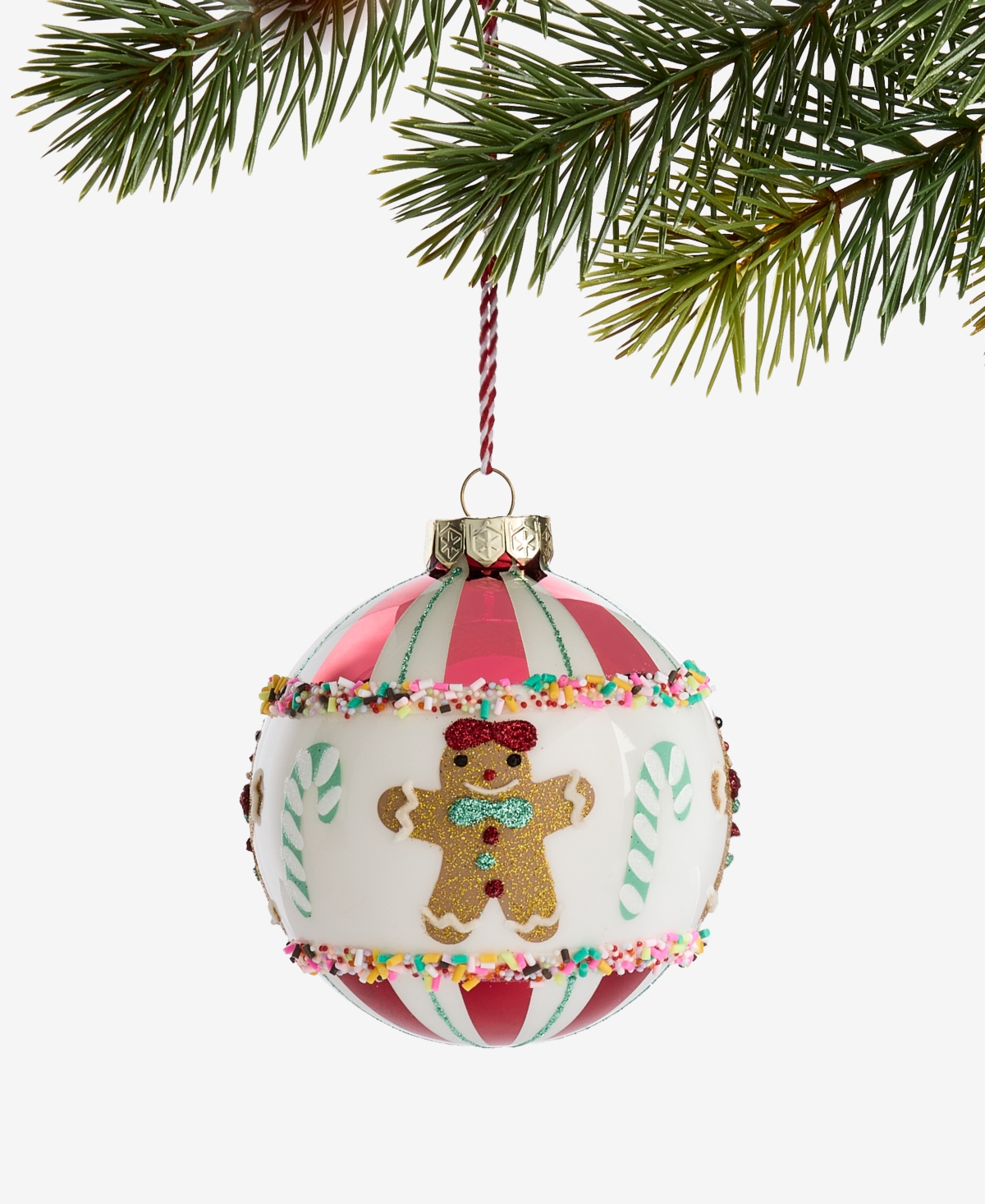 Holiday Lane Gingerbread Village Glass Ball Ornament, Macy's Exclusive In Transparent