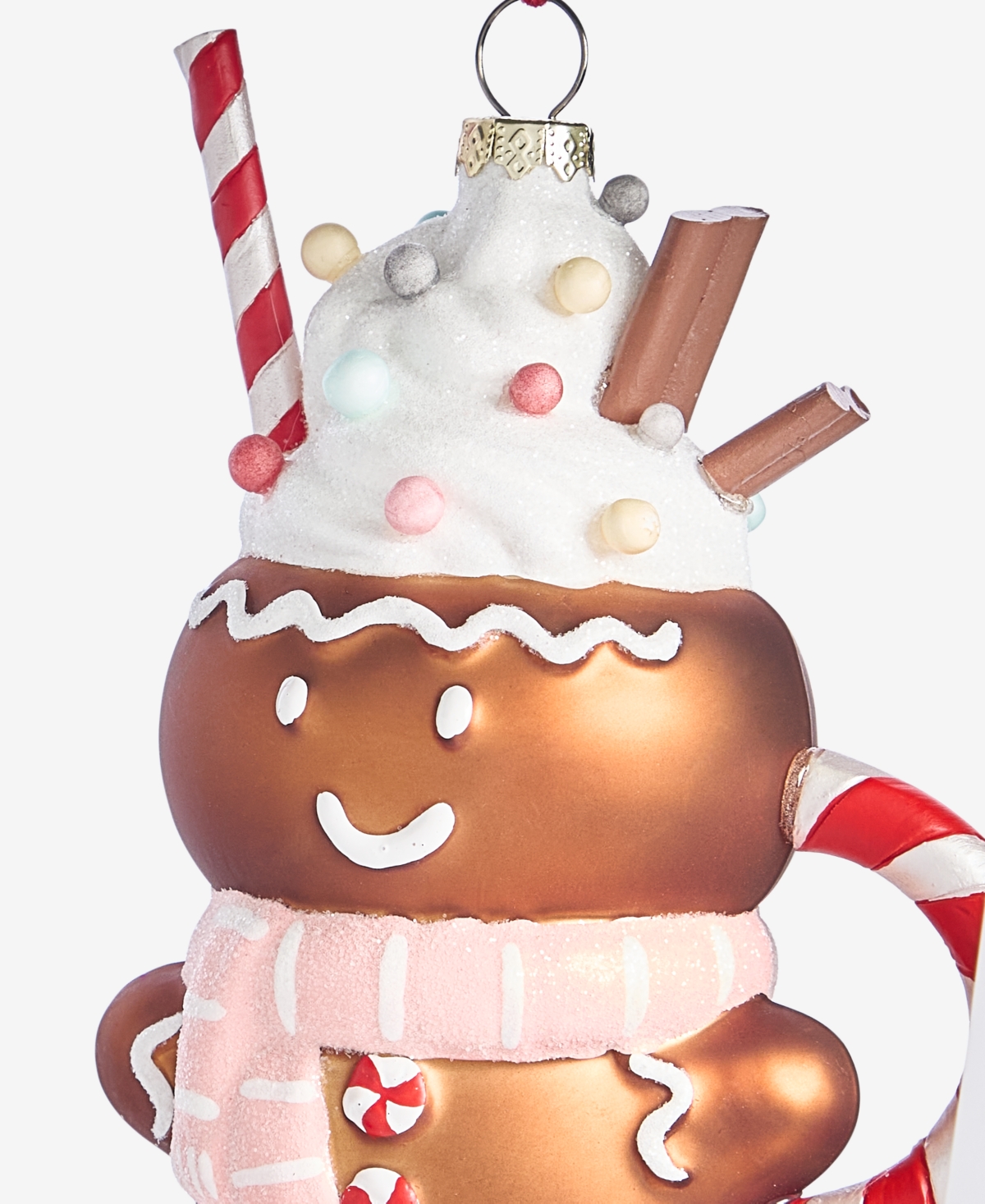 Holiday Lane Gingerbread Village Hot Cocoa Gingerbread Man Ornament, Macy's Exclusive In Transparent