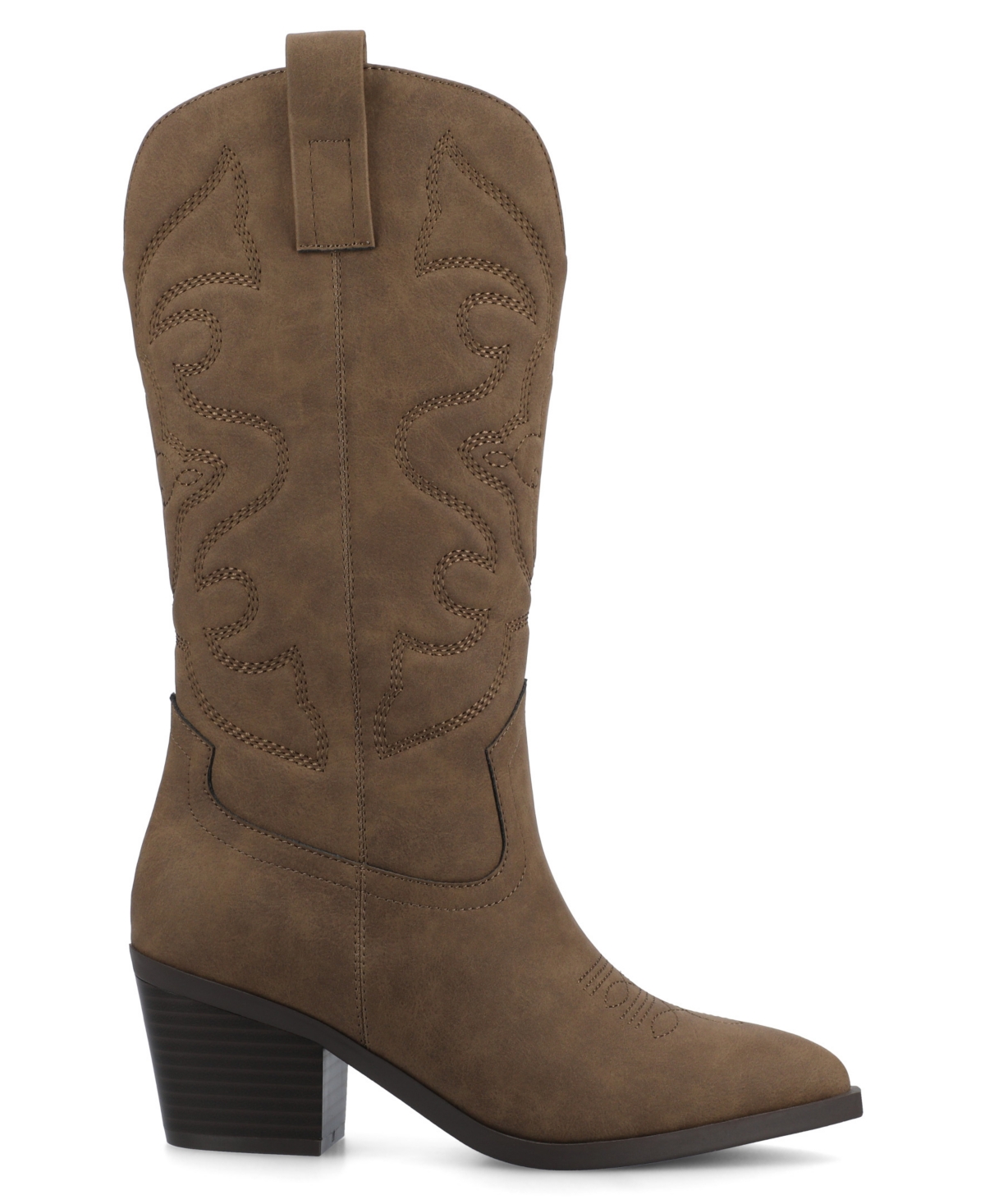 Journee Collection Womens Chantry Regular Wide Calf Western Mid Shaft Boots In Brown