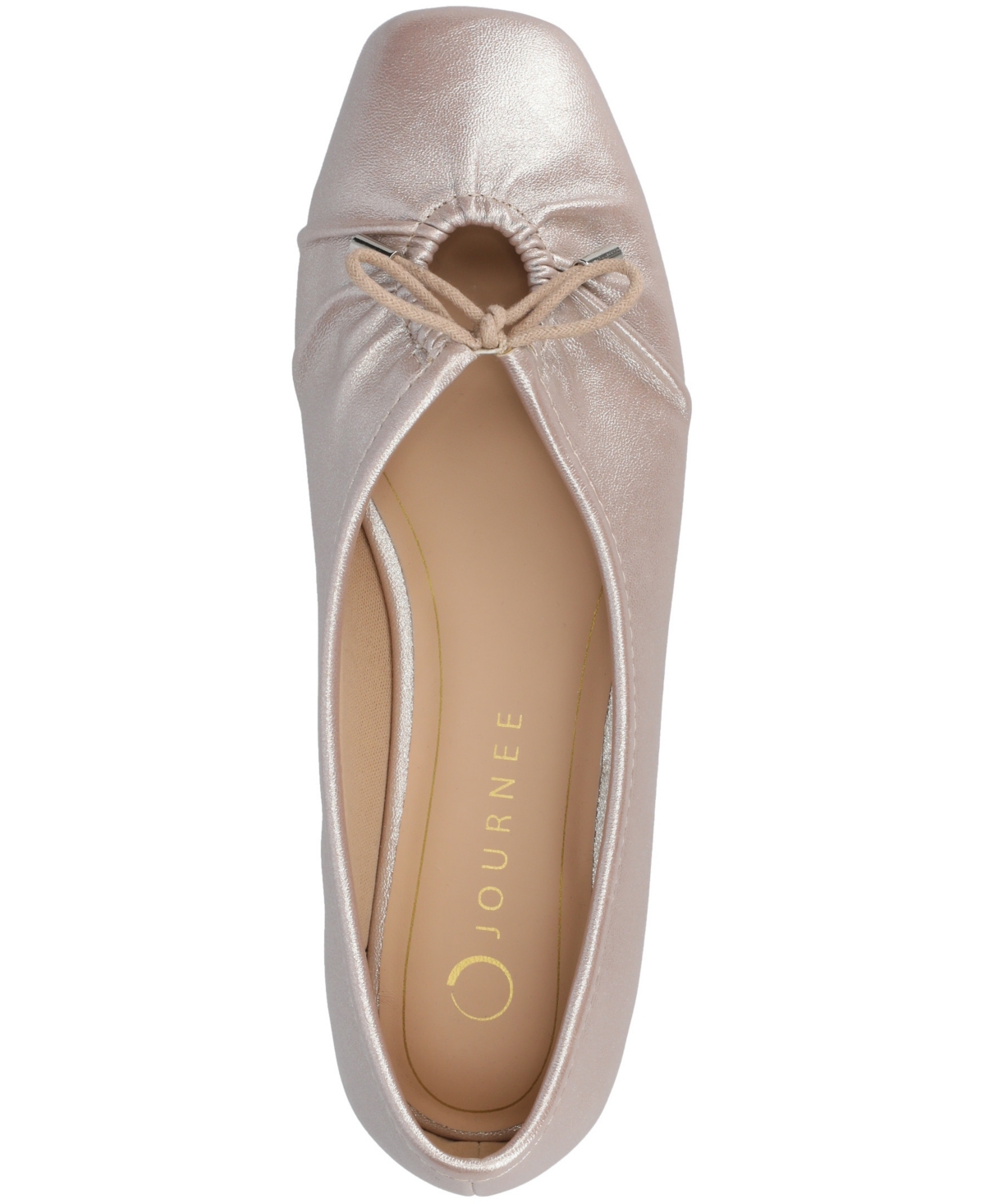 Journee Collection Women's Callee Ballet Bow Slip On Dress Flats In Silver