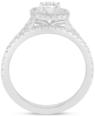 Diamond Double Halo Bridal Set (1 ct. t.w.) in 14k White Gold