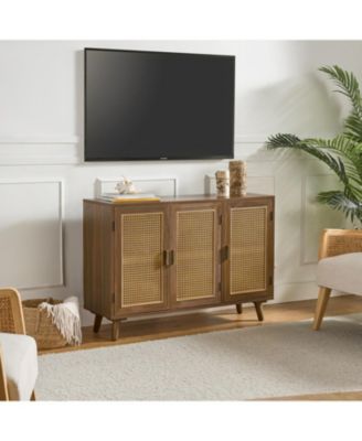 Mid-century Modern Pidcock Contemporary Door Accent Cabinet with Rattan